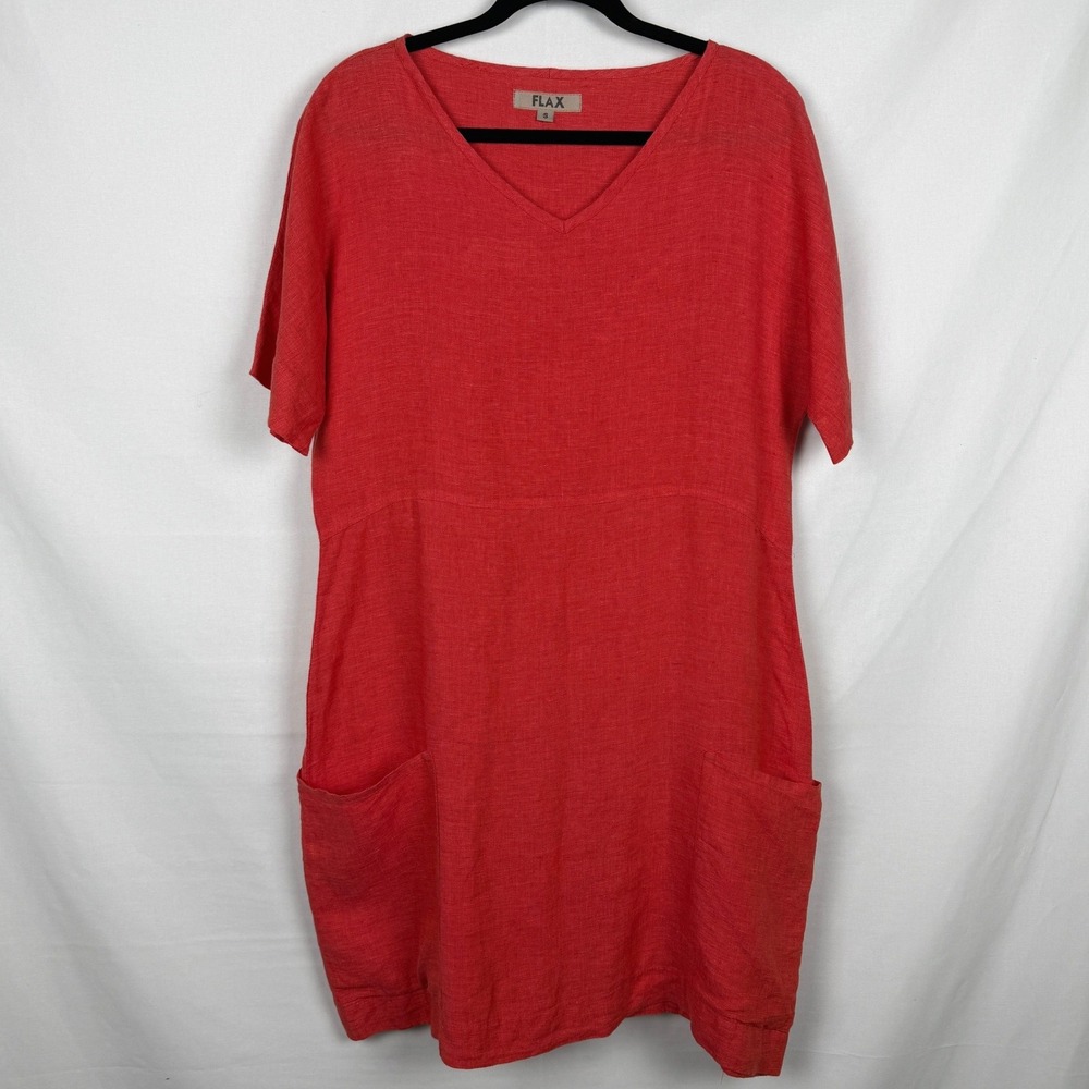 Vintage FLAX by Jeanne Engelhart Linen Lagenlook Tunic Dress Size S Art to Wear